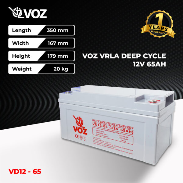 VOZ Deep Cycle 12V 65 Ah - Image 2