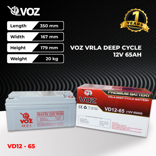 VOZ Deep Cycle 12V 65 Ah - Image 3