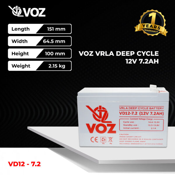 VOZ Deep Cycle 12V 7.2 Ah