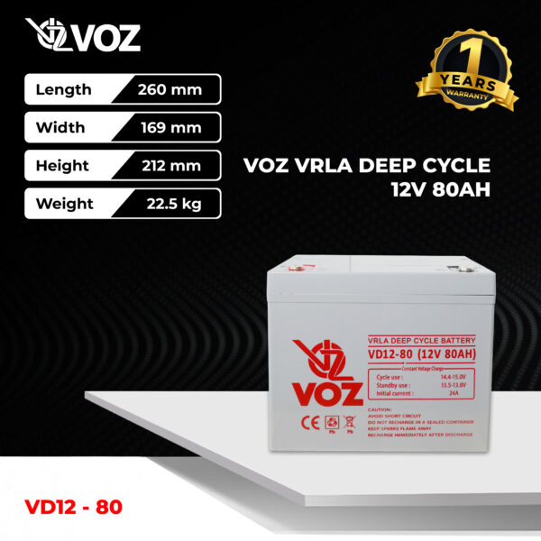 VOZ Deep Cycle 12V 80 Ah