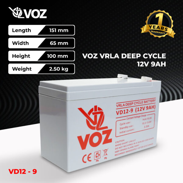 VOZ Deep Cycle 12V 9 Ah - Image 2