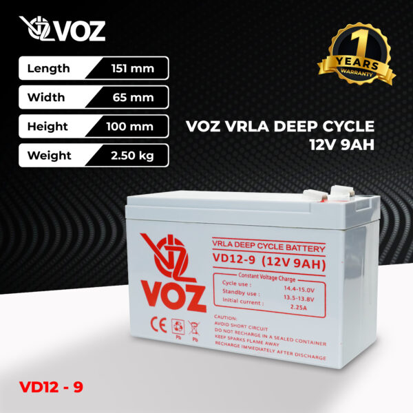 VOZ Deep Cycle 12V 9 Ah - Image 3