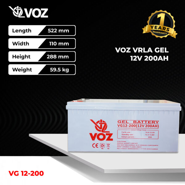VOZ Gel 12V 200 Ah