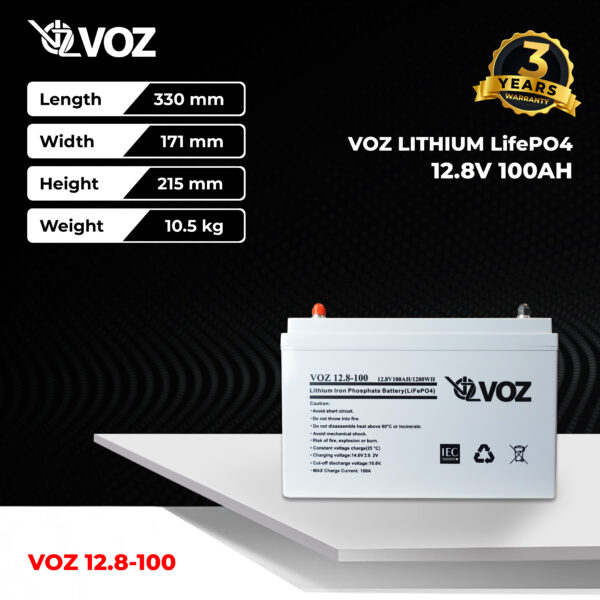 Voz LiFePO4 12.8V 100 Ah