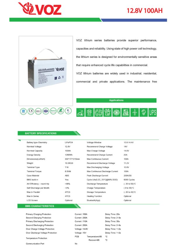 Voz LiFePO4 12.8V 100 Ah - Image 4