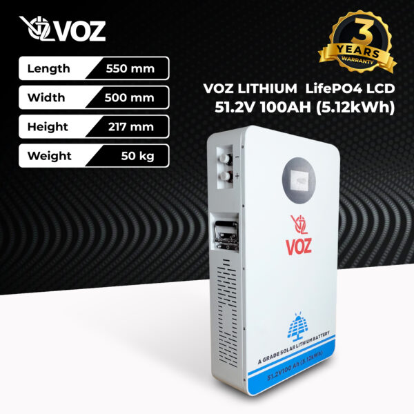 VOZ LiFePO4 51.2V 100 Ah With Mounted - Image 3