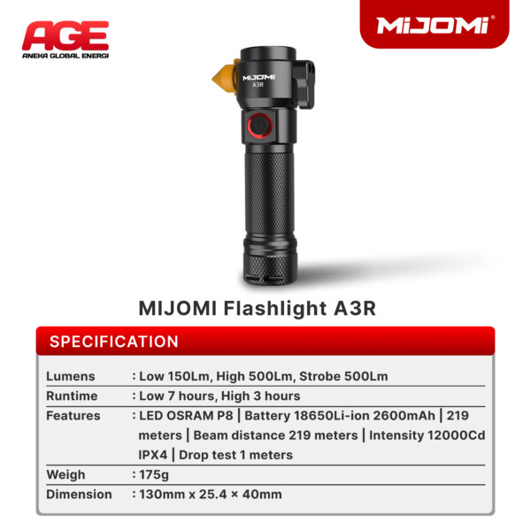 Mijomi Flashlight A3R