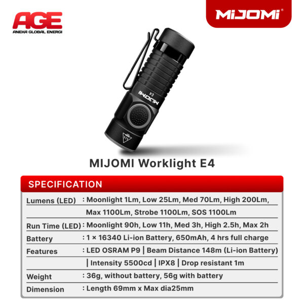 Mijomi Flashlight E4