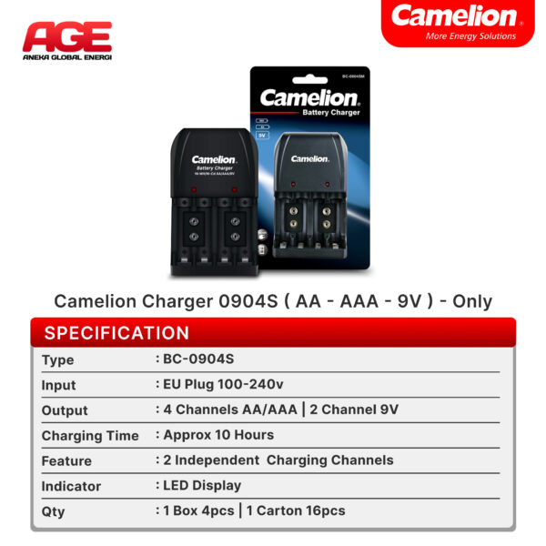 Camelion Charger 0904S  ( AA - AAA - 9V ) - Only