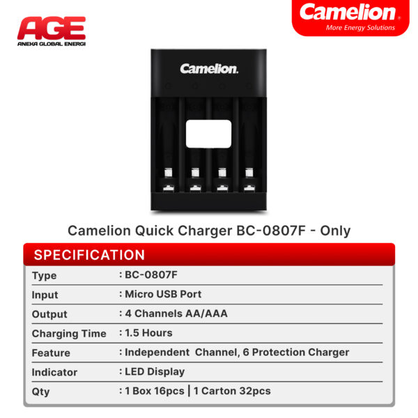 Camelion Quick Charger BC-0807F - Only