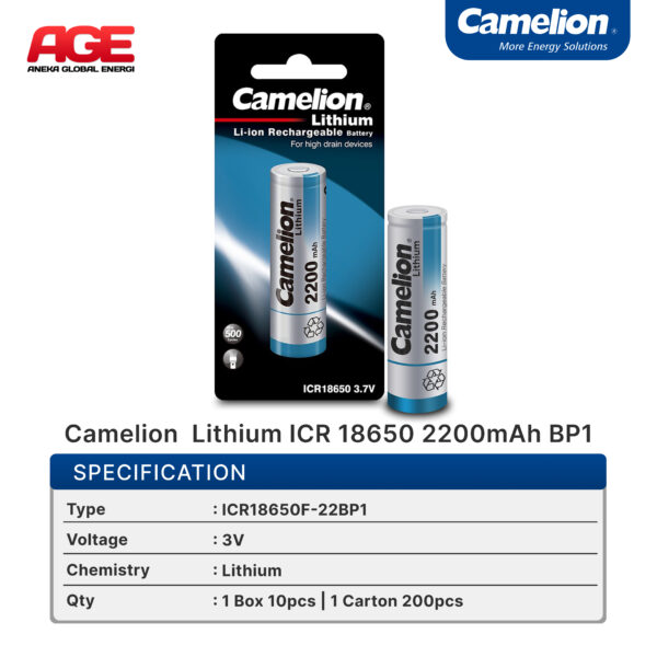 Camelion Lithium 18650 - 2200 mAh - Blister
